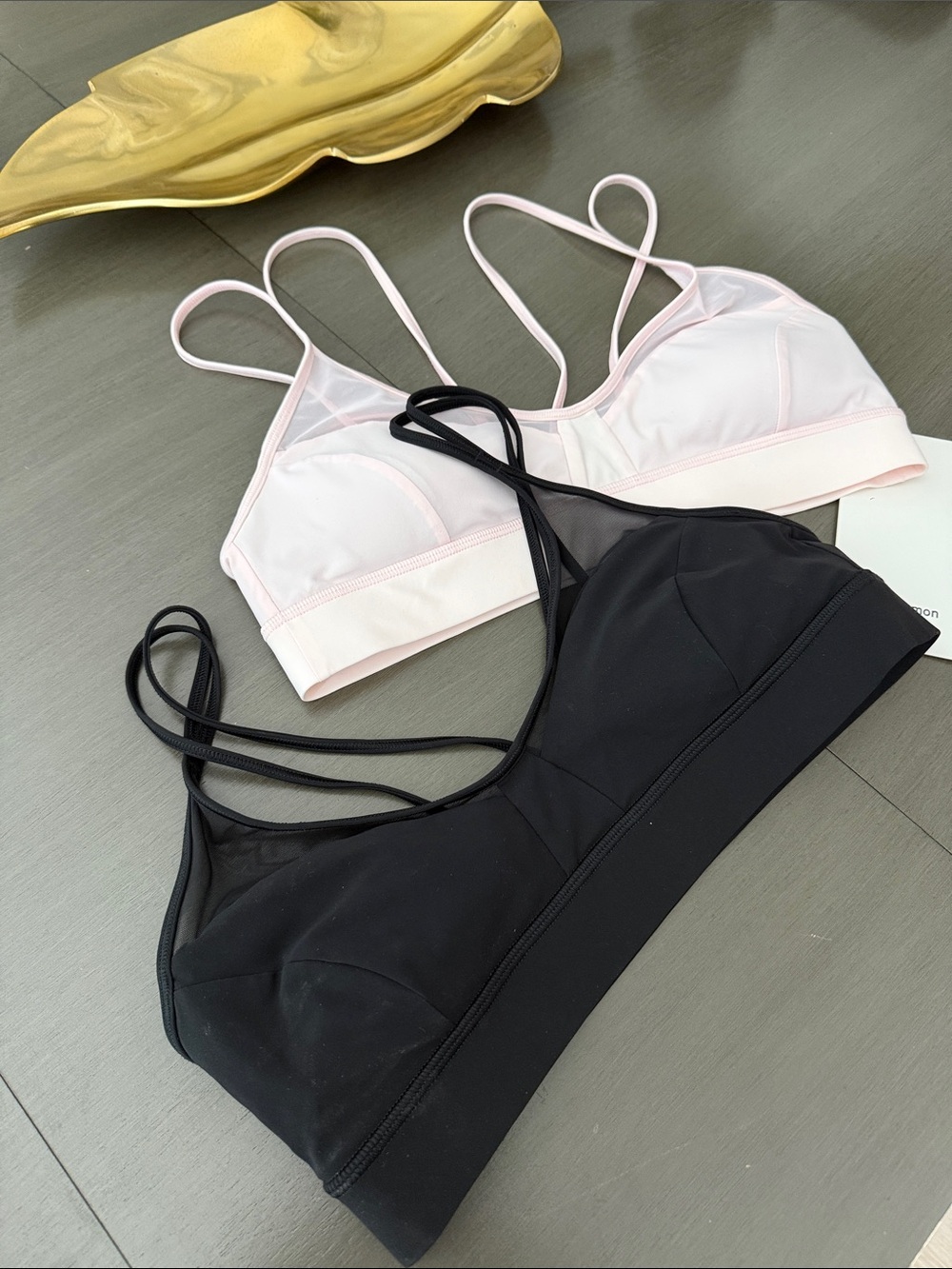 2 LULULEMON ANEW BRAS PINK AND BLACK SIZE 8